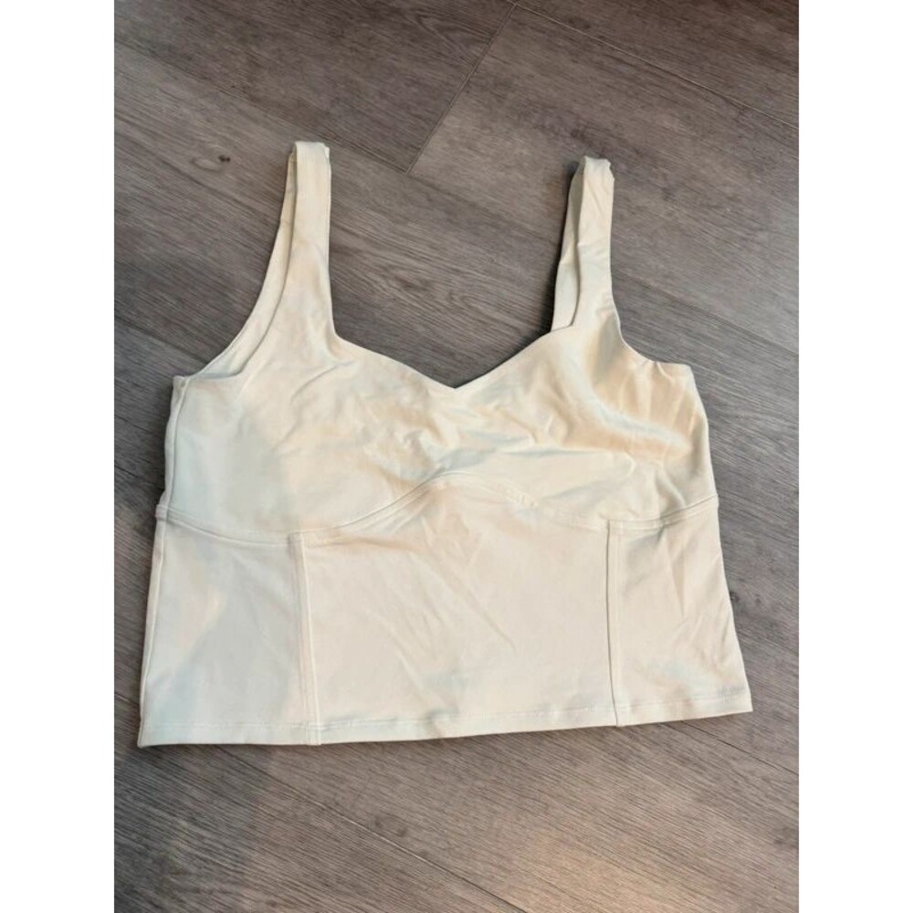 Abercrombie Soft White Athletic Crop Top L